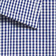 Westgarth gingham blue white checkered cotton easy iron long sleeve shirt fabric