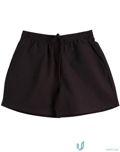 Black ss29 microfibre mini skirt with elastic waistband and drawstring for unmatched comfort
