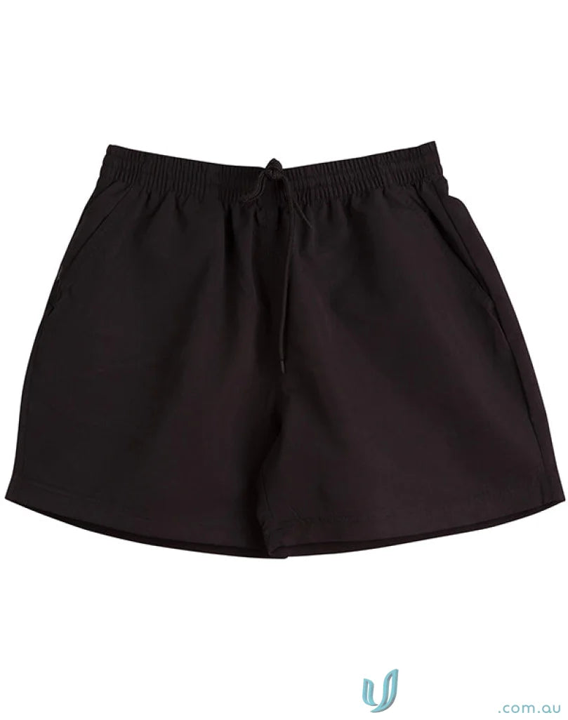 Black ss29 microfibre mini skirt with elastic waistband and drawstring for unmatched comfort