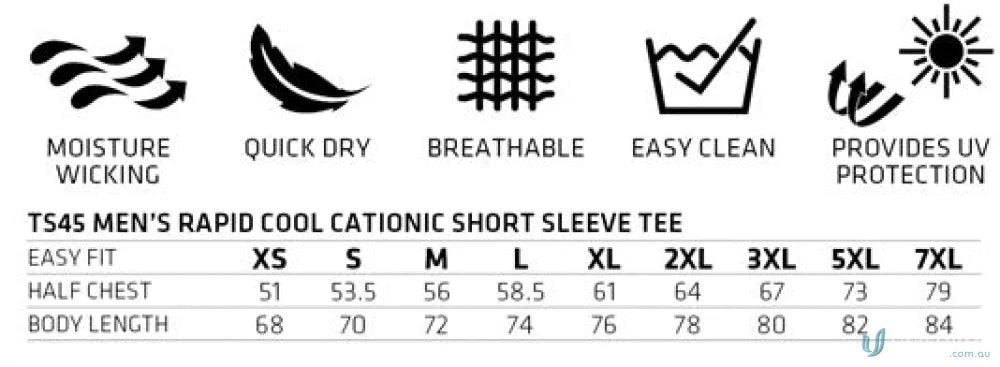 Harland Tee size chart