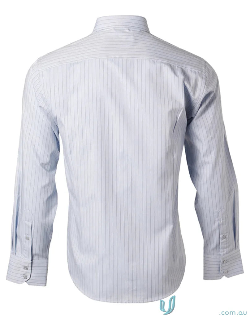 Mens workwear Winning Spirit Pin Stripe Shirt in bs17 pin stripe long-sleeved style
