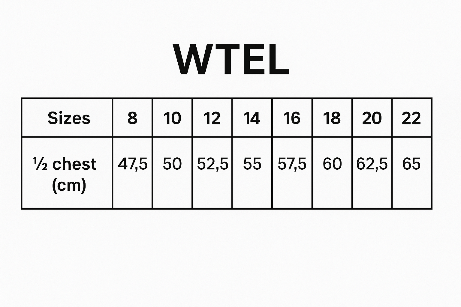 The Express Ladies Teflon Poplin 3qtr Shirt size chart