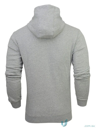 Gray hoodie from Youth Torquay Hoodies with low-pill fabric and tie cord closure